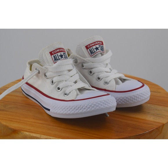 Converse Other - Converse All Star White Red Trim Youth‎ Sneakers Size 11 Canvas Shoes